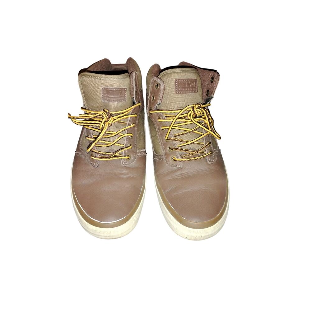 OTW by Vans Men's High Top Sneakers Brown Leather Canvas Size 12